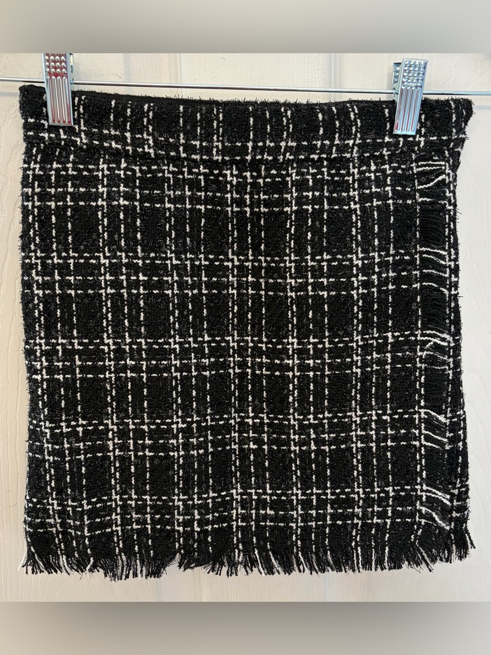 Skirt wrap H&M black & white with fringe, Girls size 7